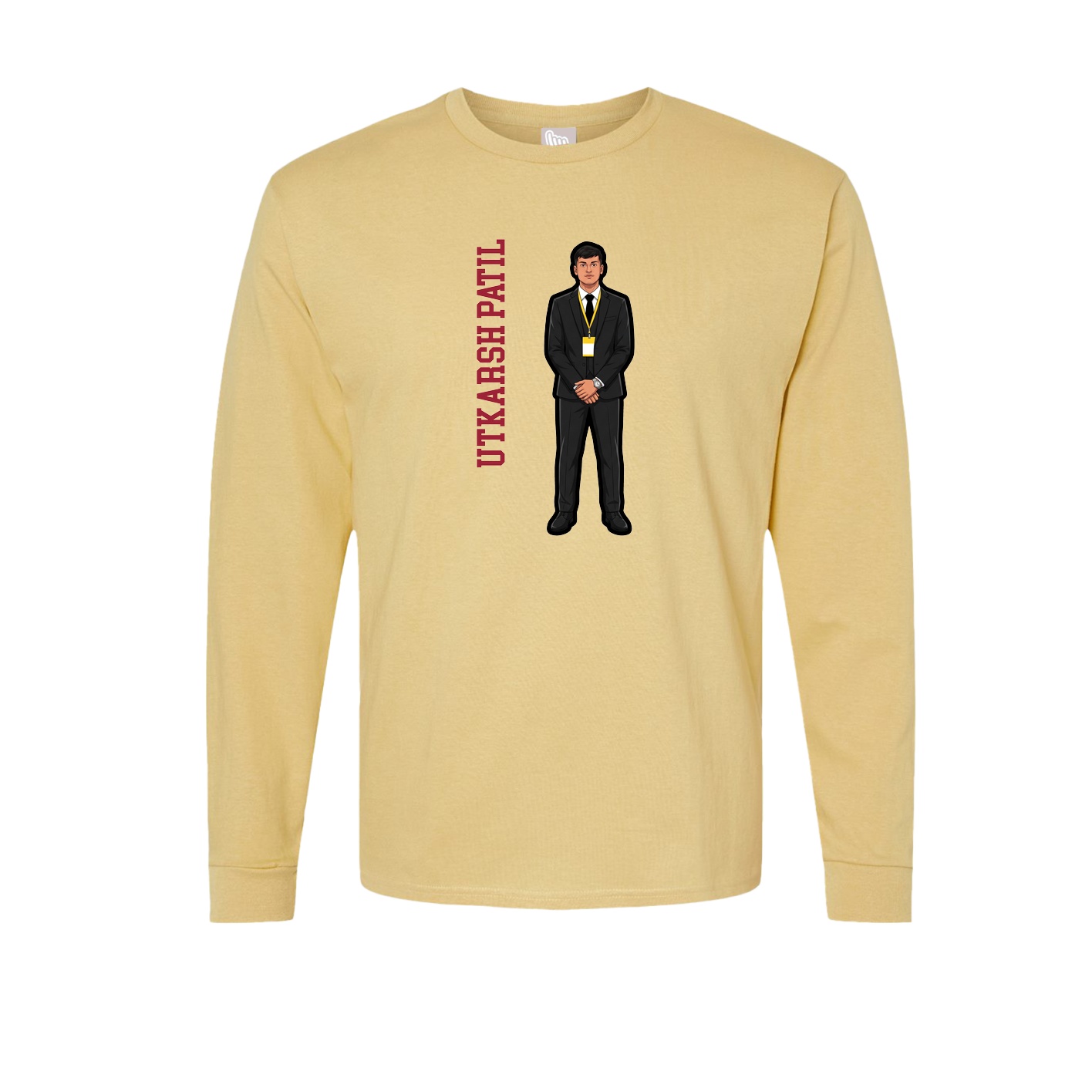 Long Sleeve Tee — Name Vertical in Vegas Gold