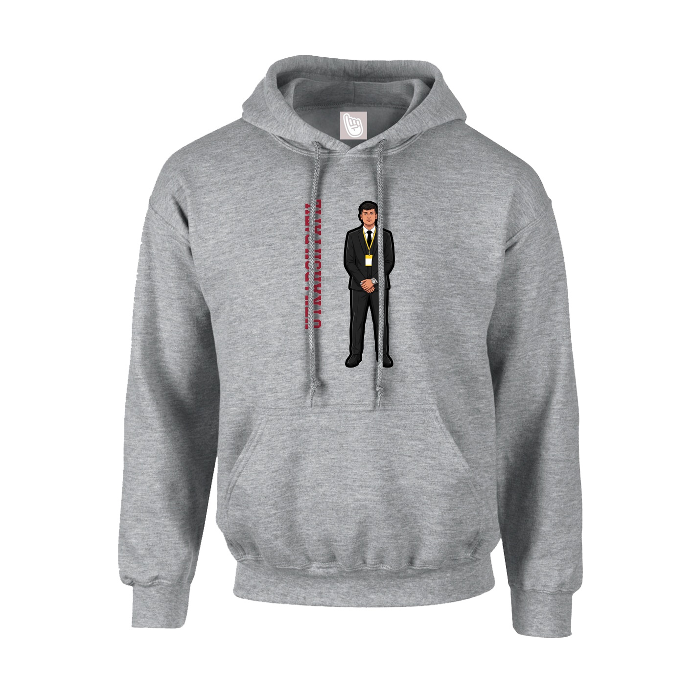Youth Hoodie — Name Vertical in Grey