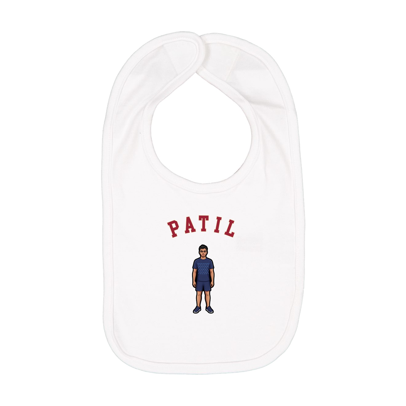Infant Bib — Shirsey Arch in White