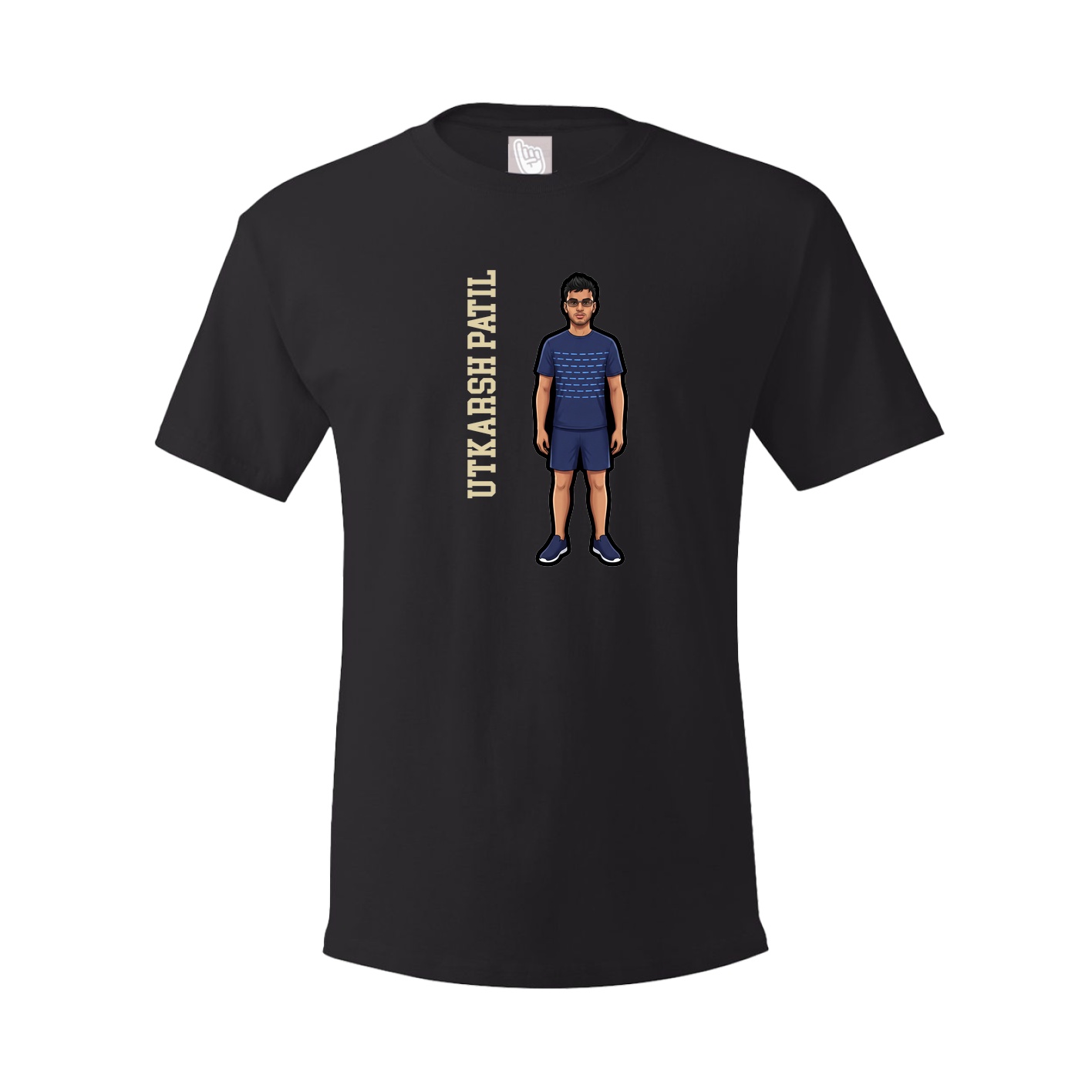 Tee — Name Vertical in Black