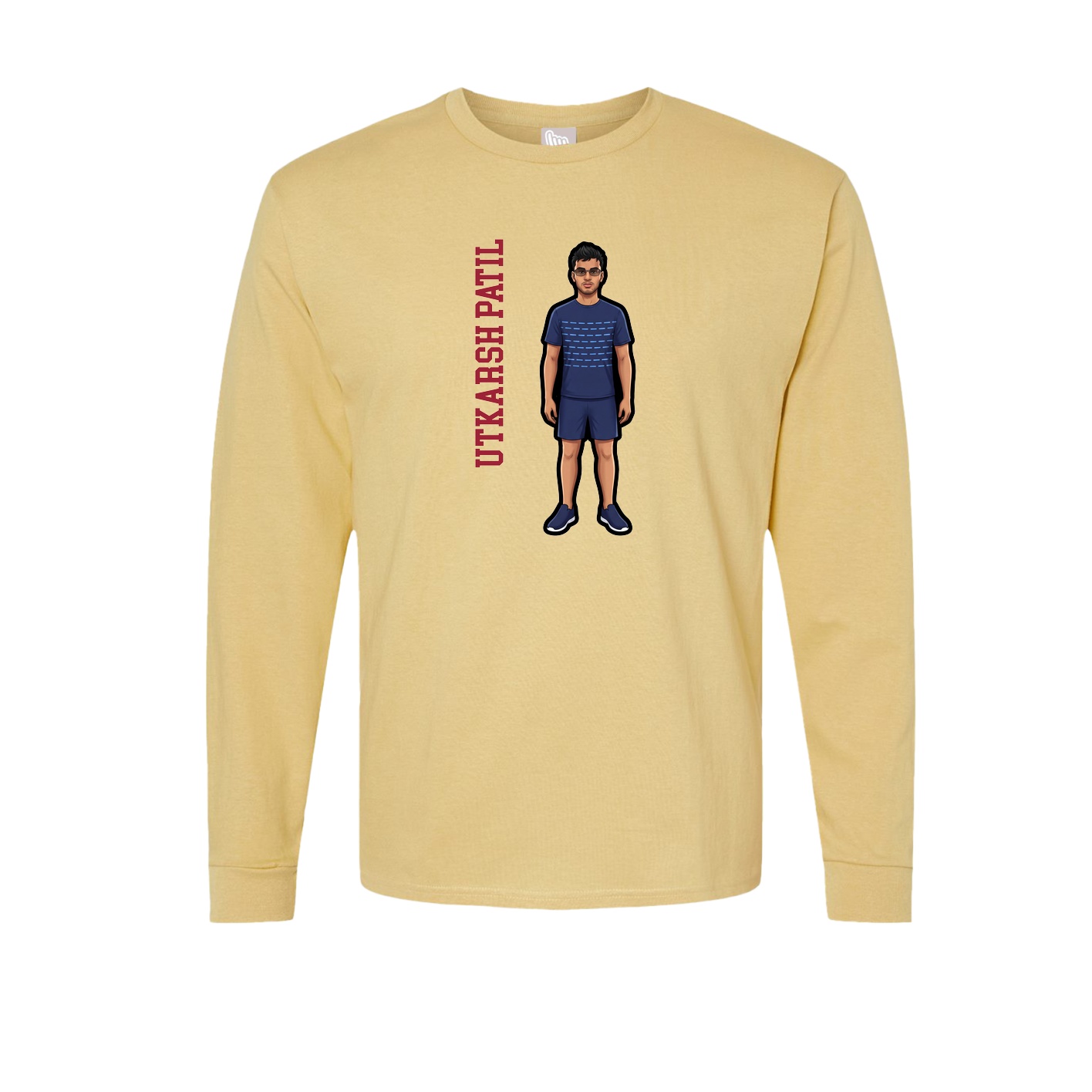 Long Sleeve Tee — Name Vertical in Vegas Gold