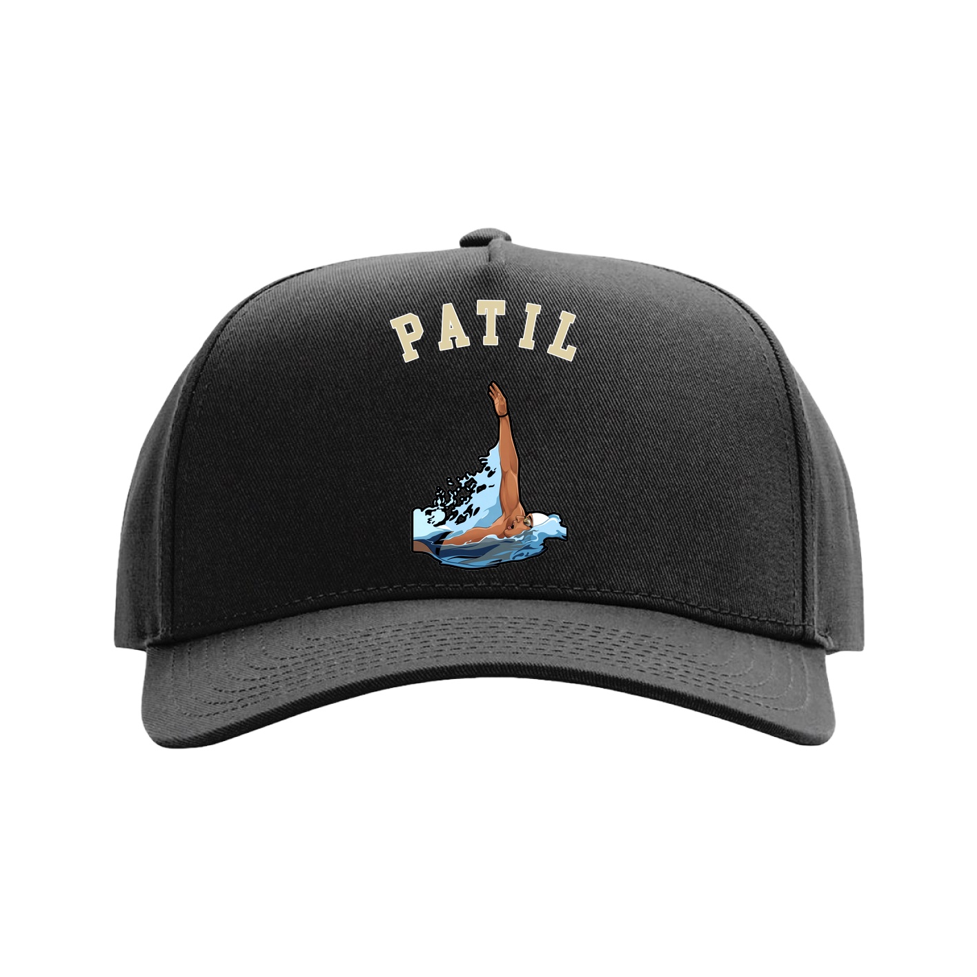 Full Fabric Five-Panel Champ Cap — Shirsey Arch in Black