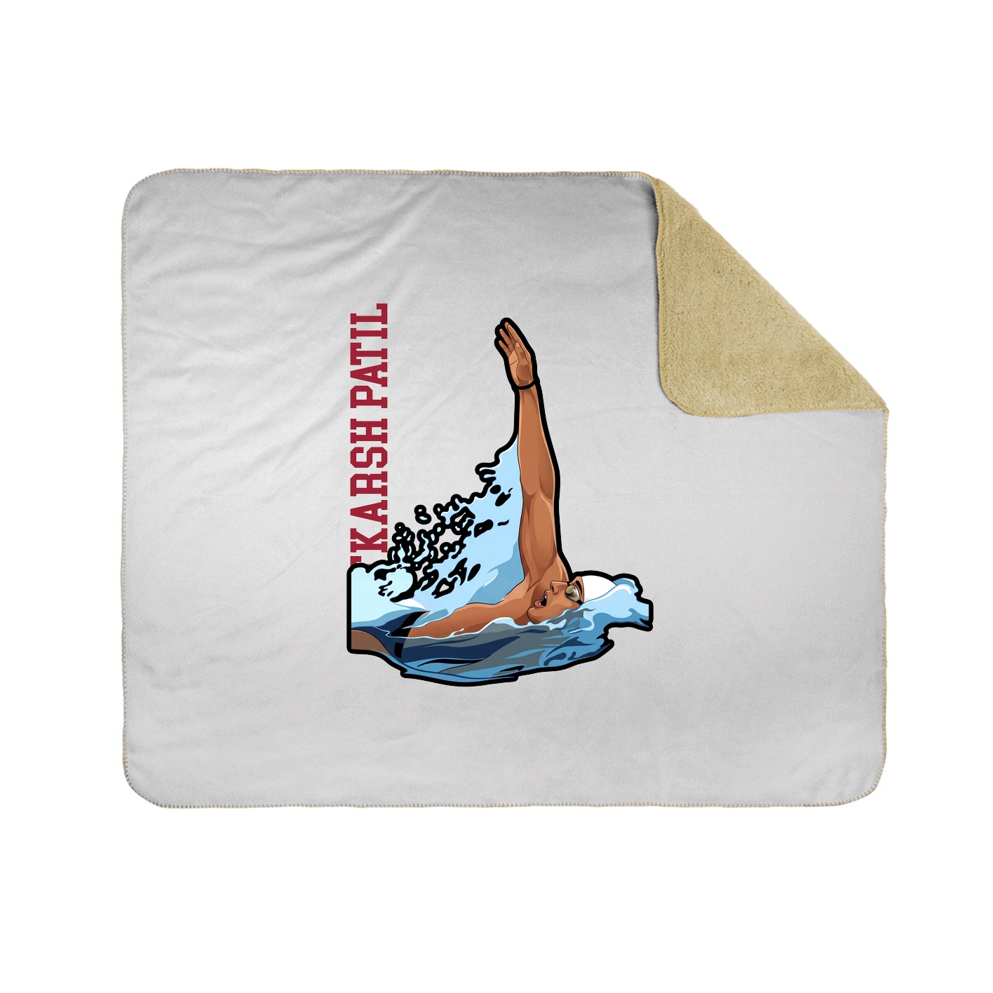 Throw Blanket — Name Vertical in White