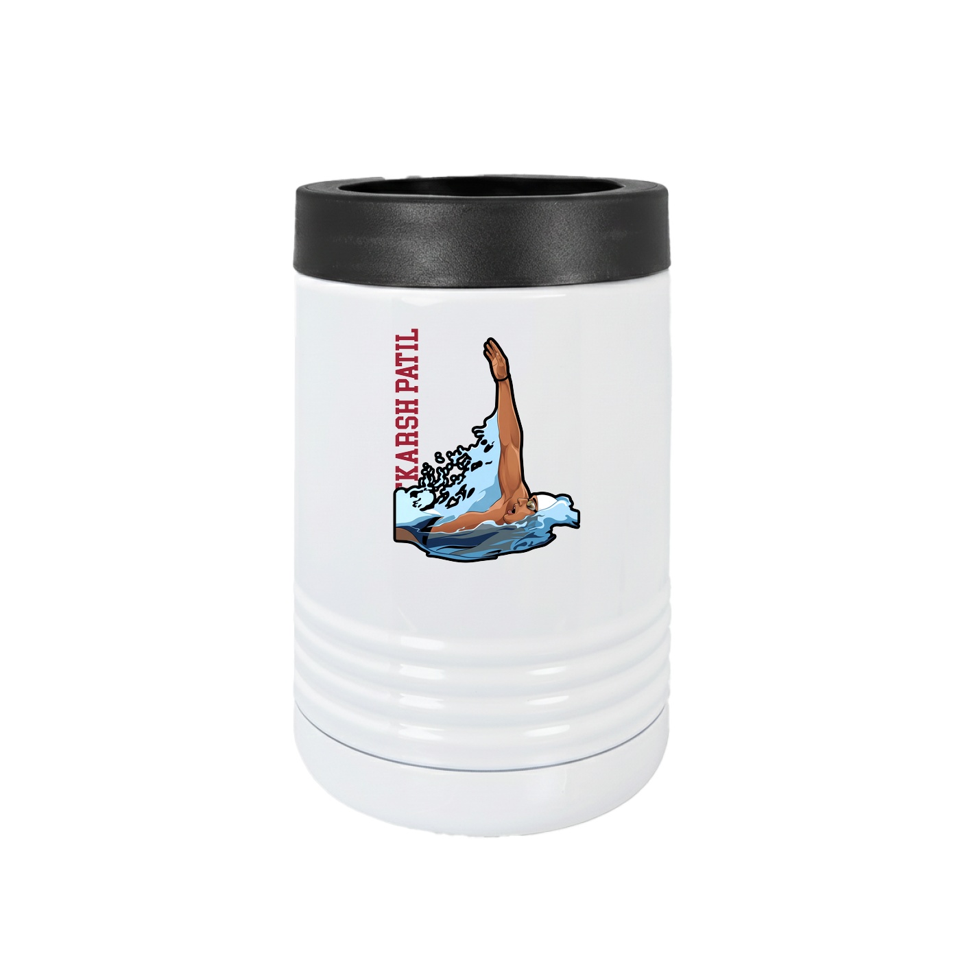 Beverage Holder — Name Vertical in White