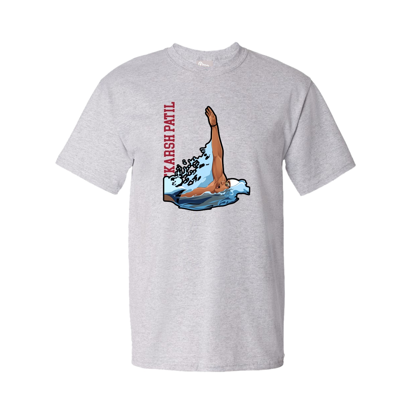 Youth Tee — Name Vertical in Grey