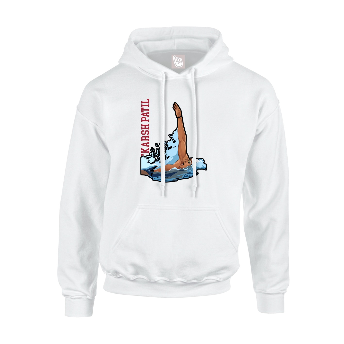 Hoodie — Name Vertical in White