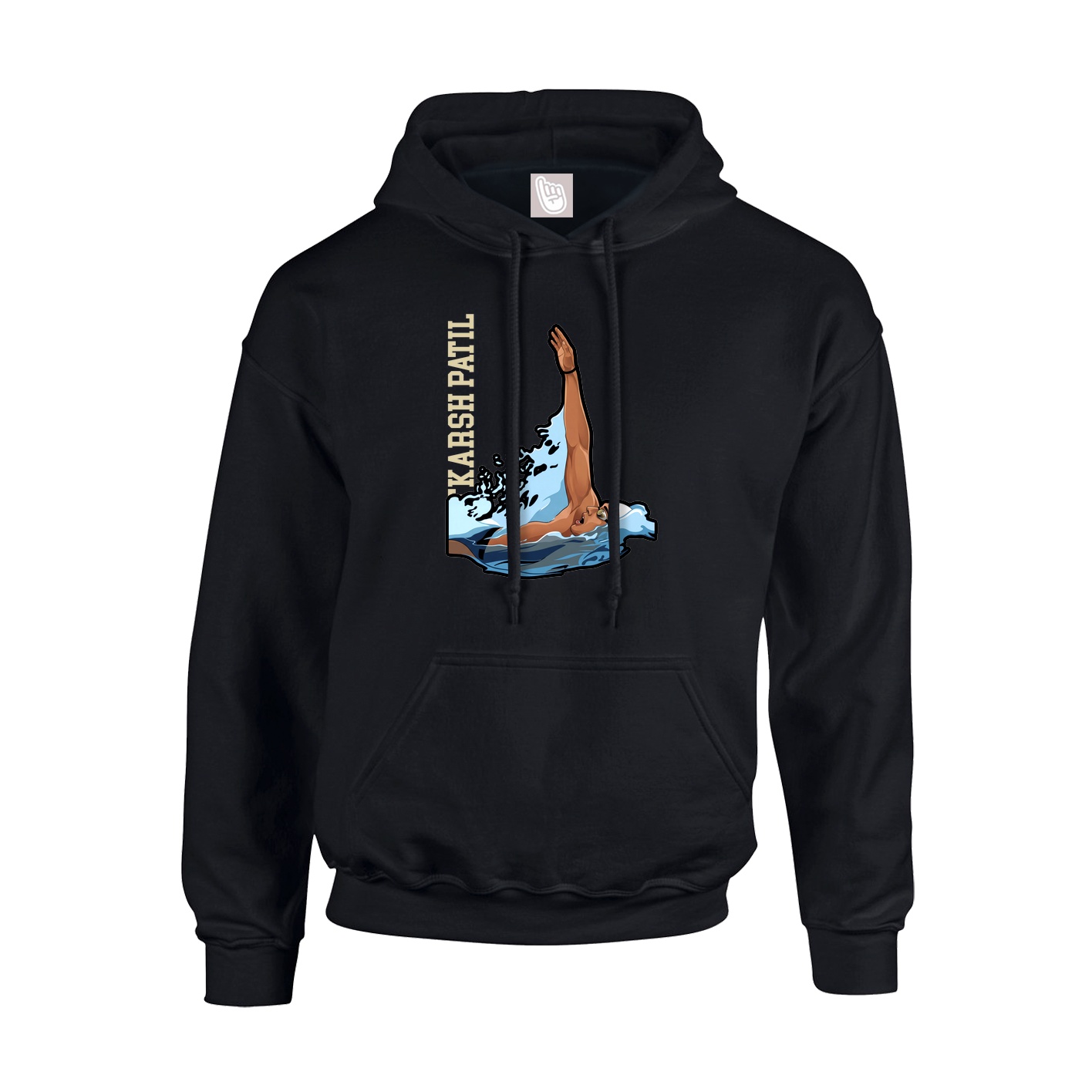 Youth Hoodie — Name Vertical in Black