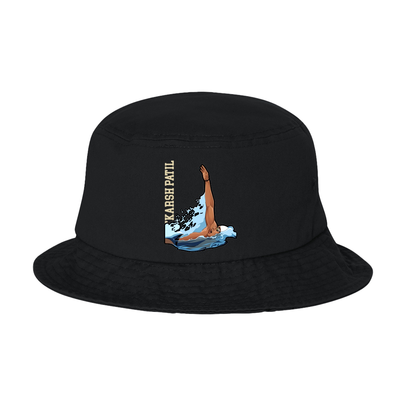 Bucket Cap — Name Vertical in Black