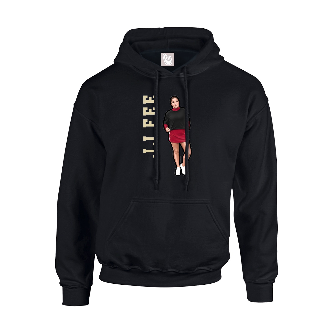 Youth Hoodie — Name Vertical in Black