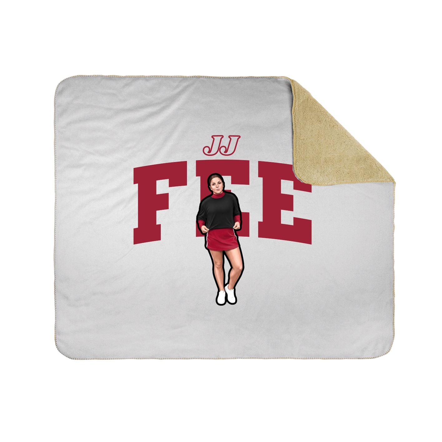 Throw Blanket — Name Arch in White