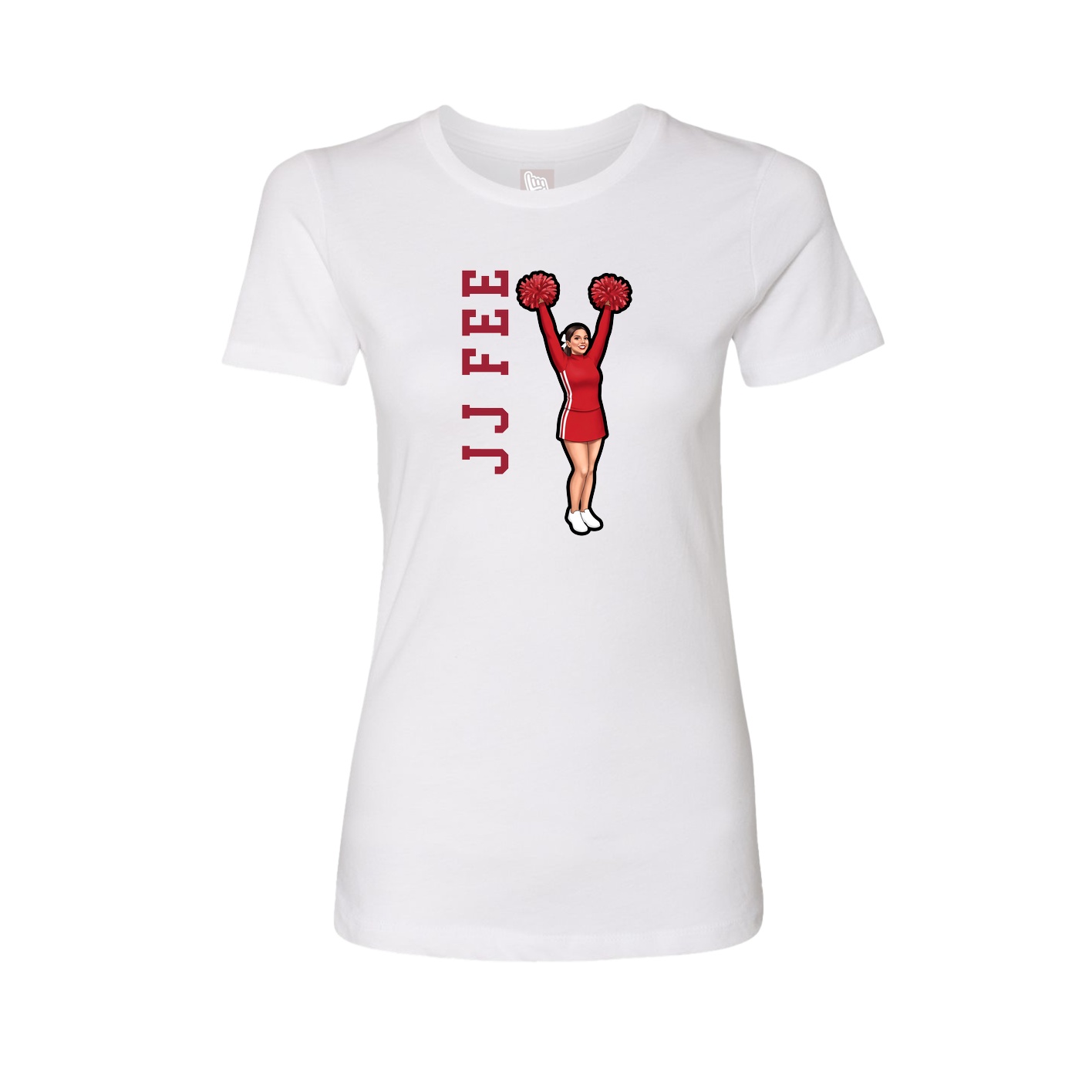 Fitted Women's Tee — Name Vertical in White