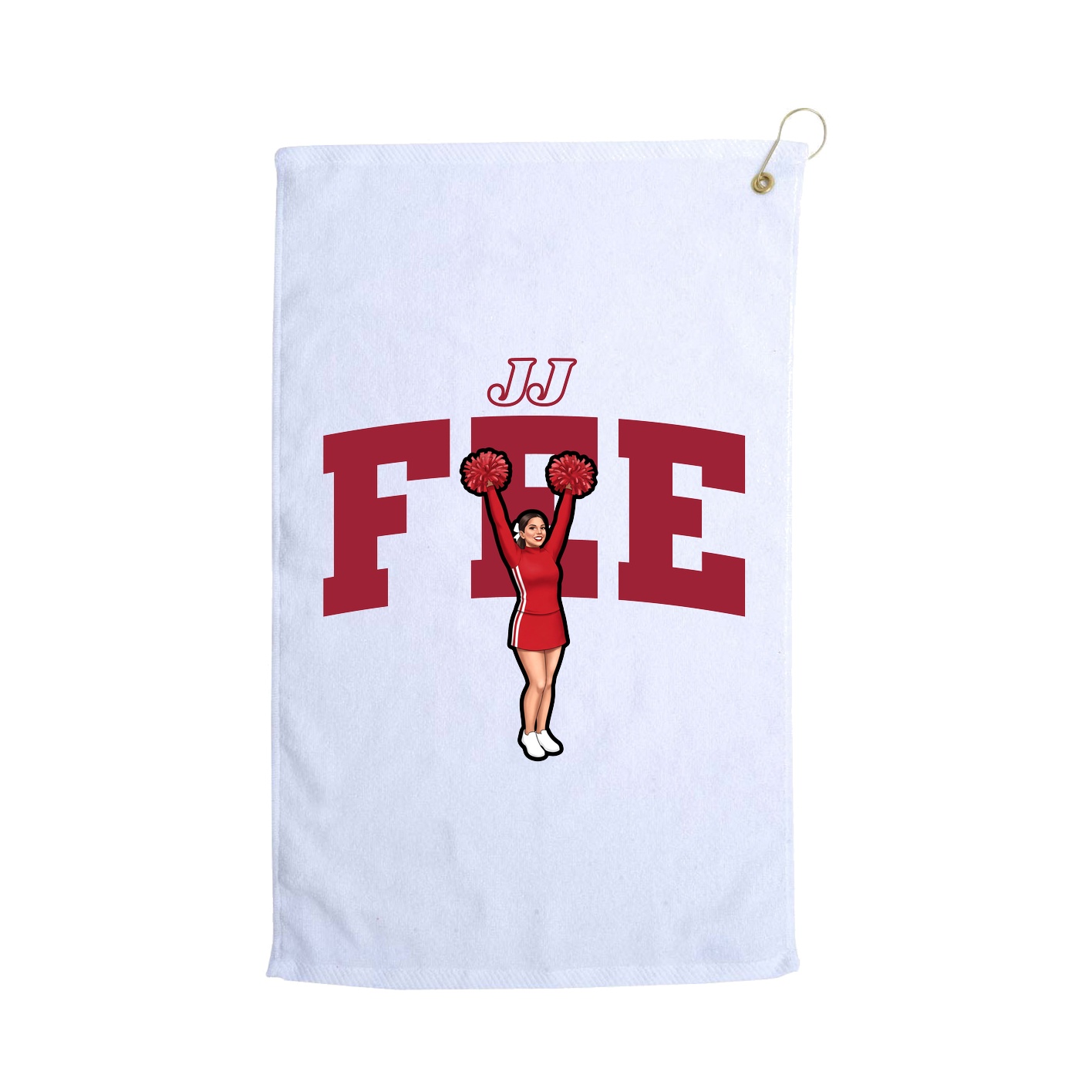 Golf Towel — Name Arch in White