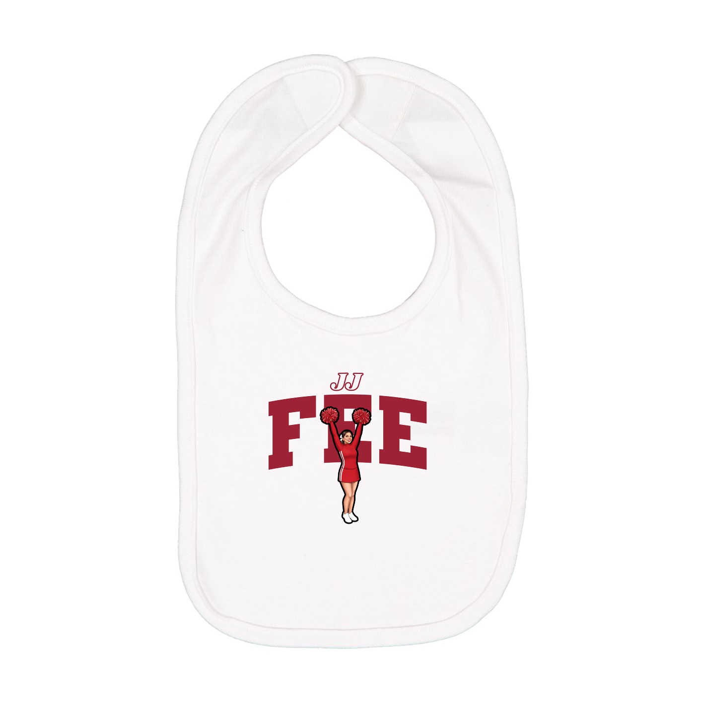 Infant Bib — Name Arch in White