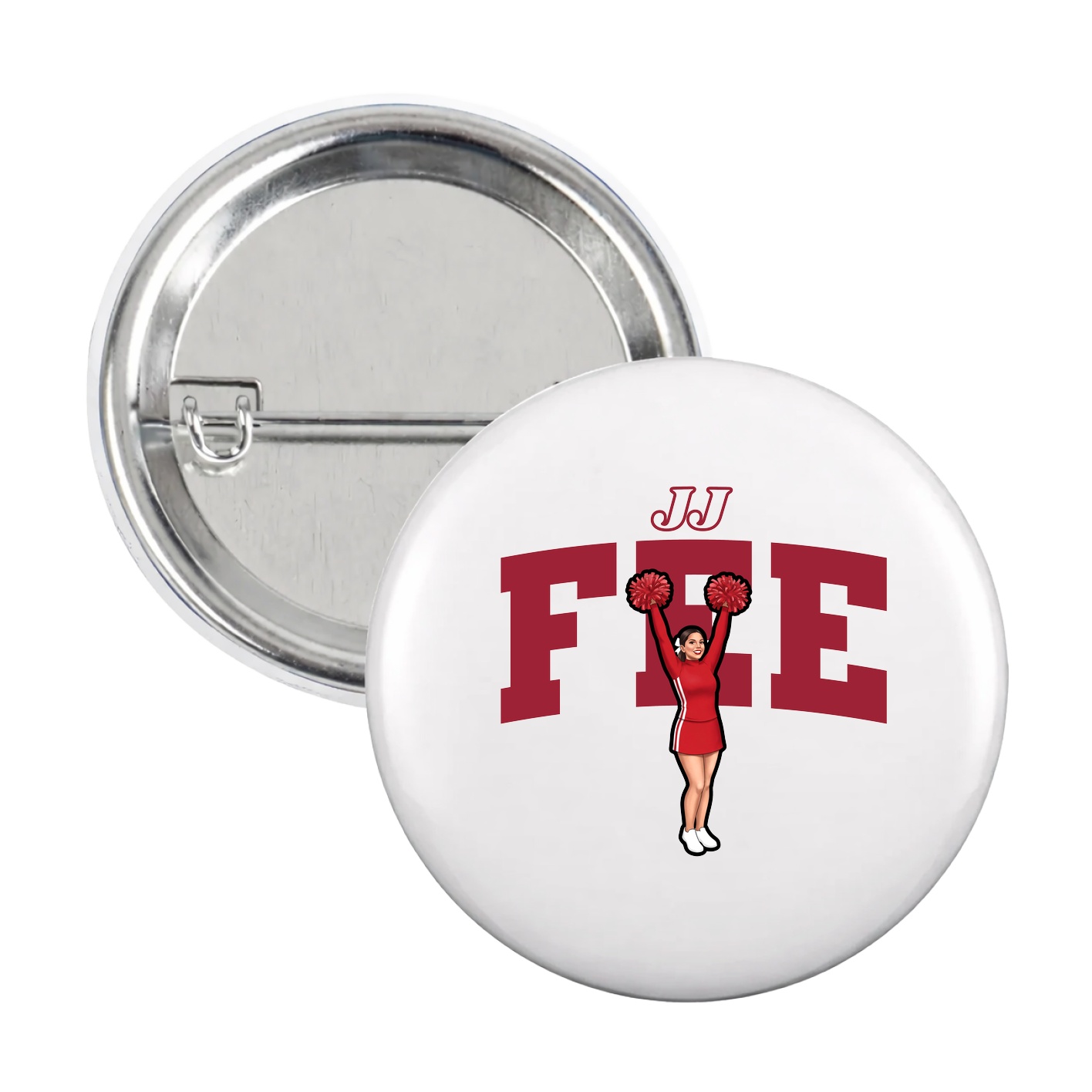 Game Day Button — Name Arch in White