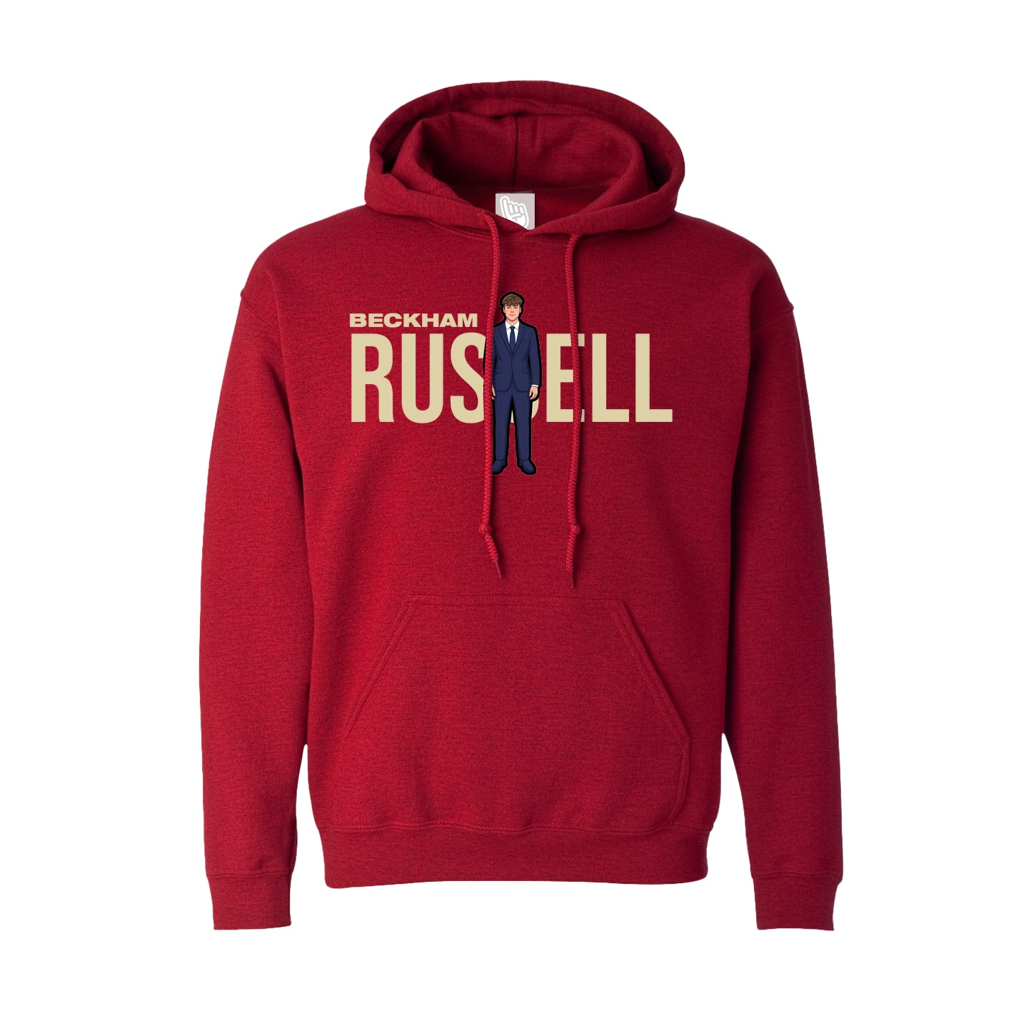 Hoodie — Player Name in Crimson