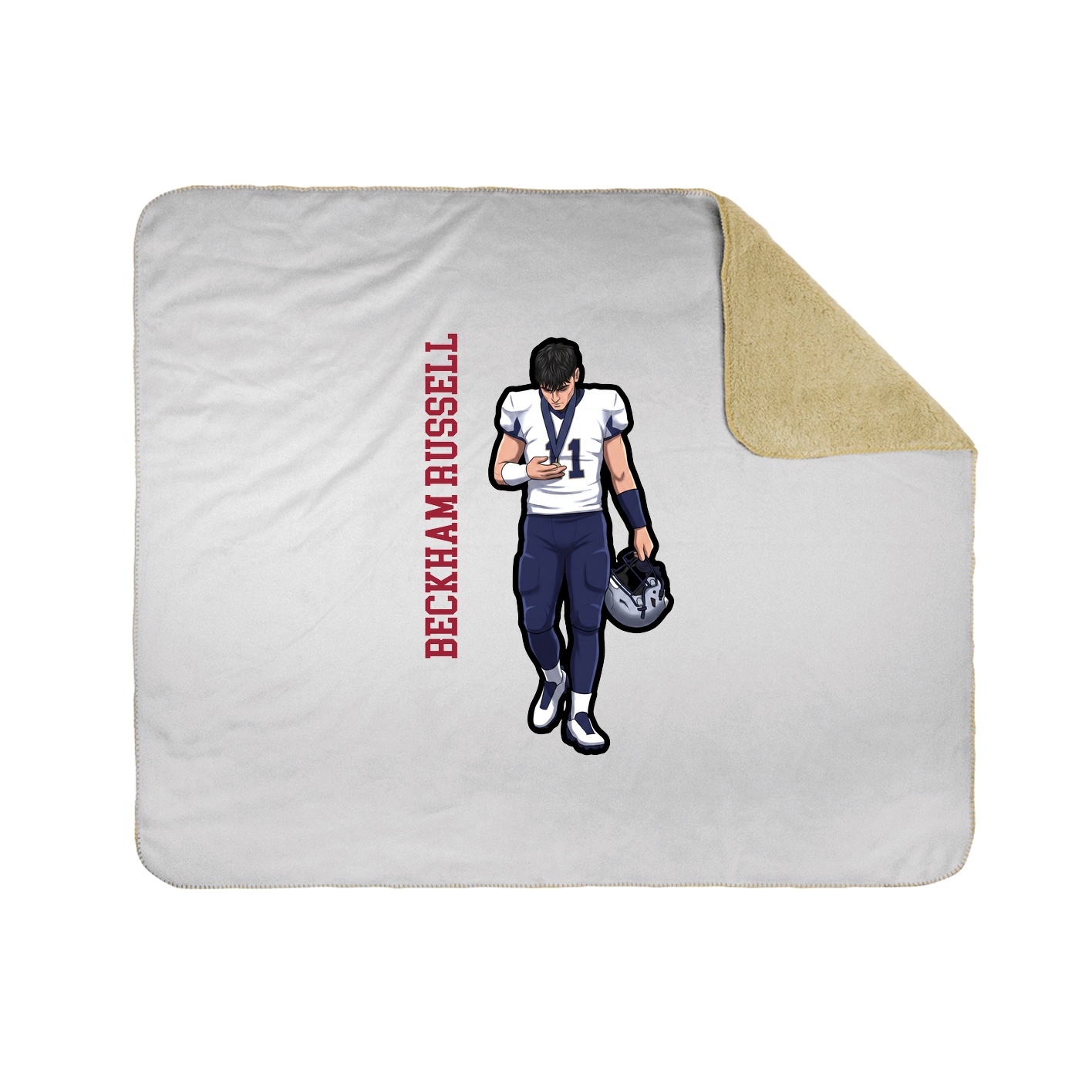 Throw Blanket — Name Vertical in White