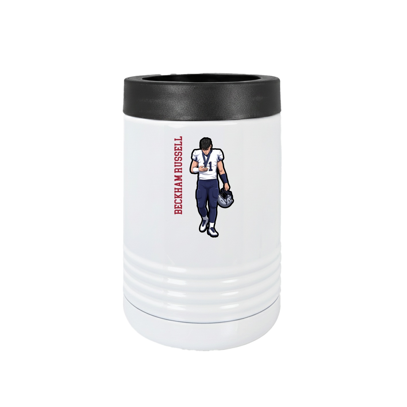 Beverage Holder — Name Vertical in White