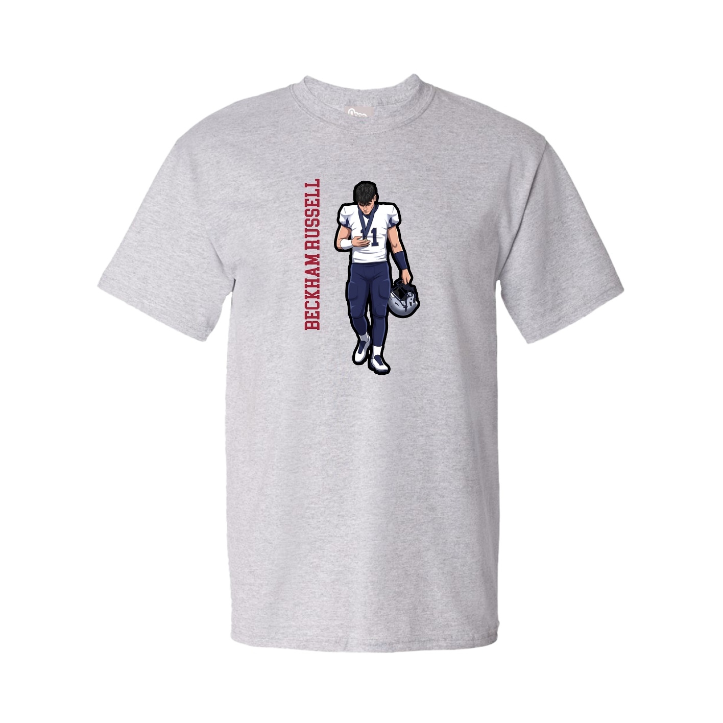 Tee — Name Vertical in Grey