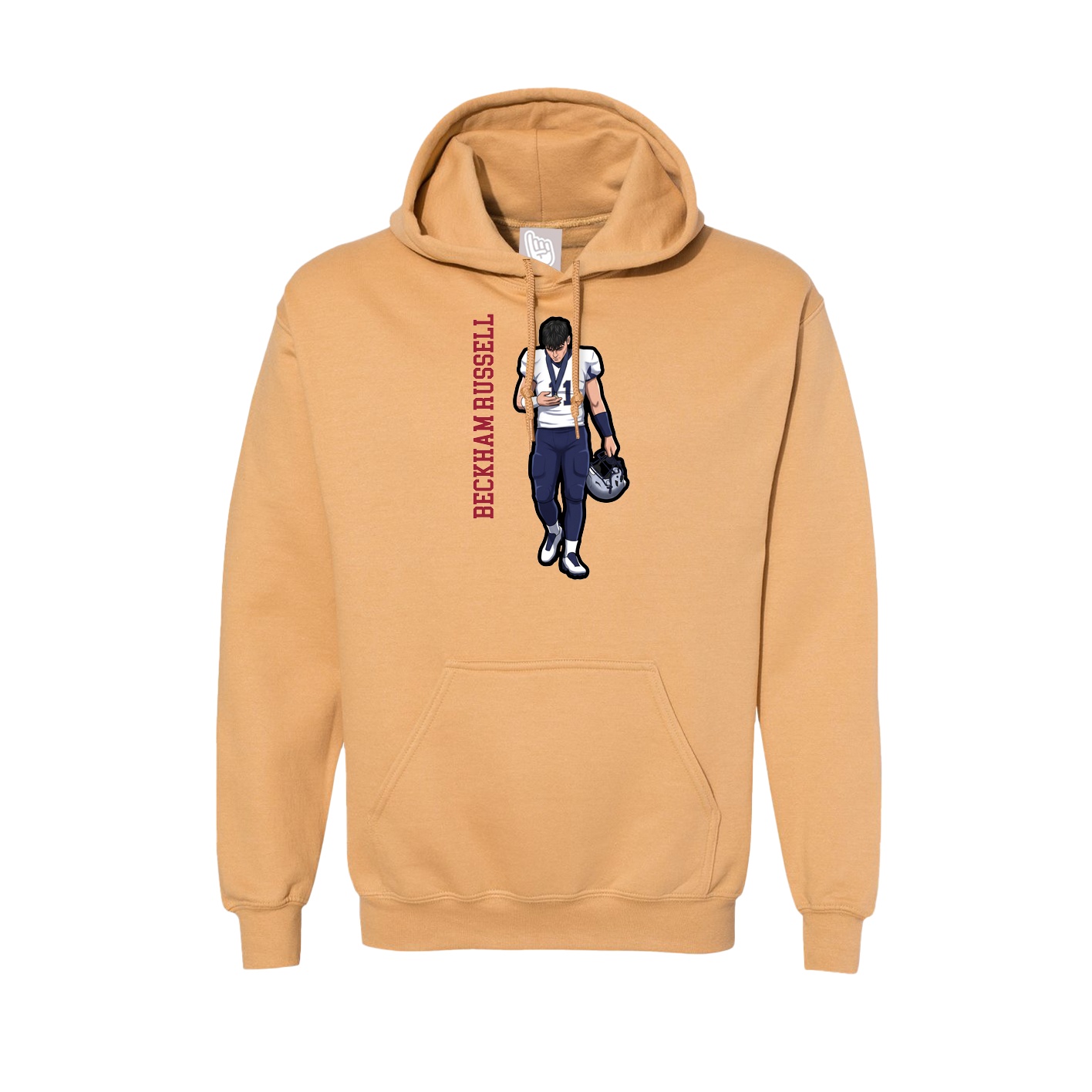 Hoodie — Name Vertical in Vegas Gold