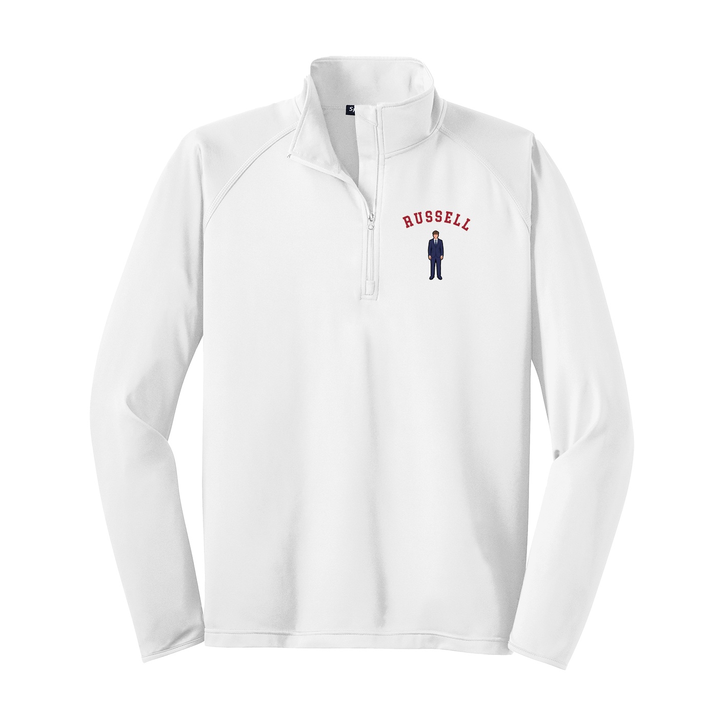 Q-Zip Pullover — Shirsey Arch in White
