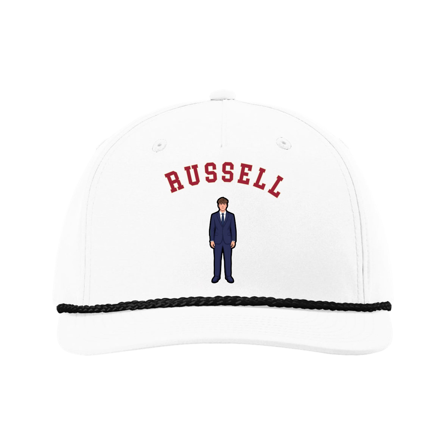 Five-Panel Classic Rope Cap — Shirsey Arch in White