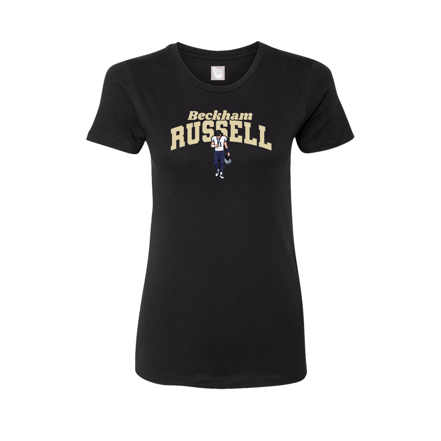 Fitted Women's Tee — Signature Arch in Black