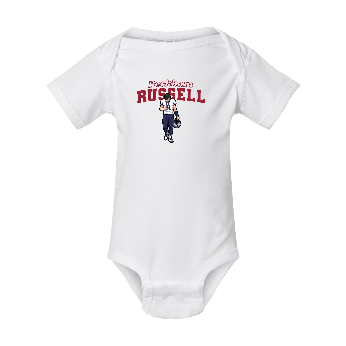 Baby Onesie — Name Arch in White