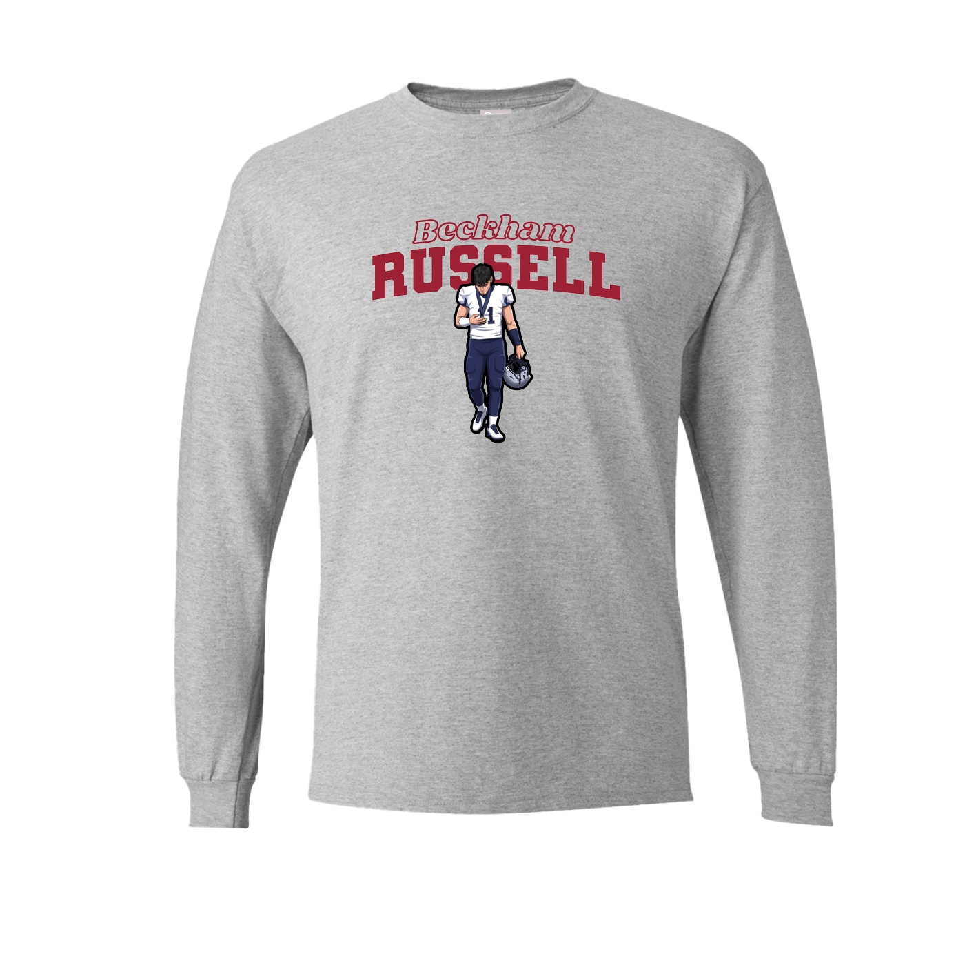 Long Sleeve Tee — Name Arch in Grey