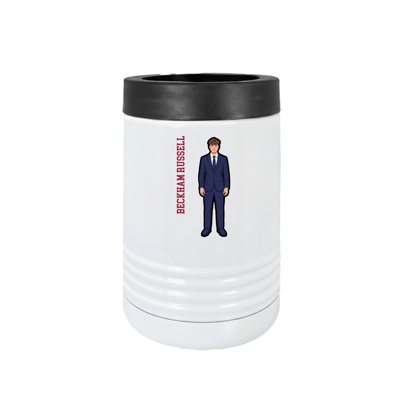 Beverage Holder — Name Vertical in White