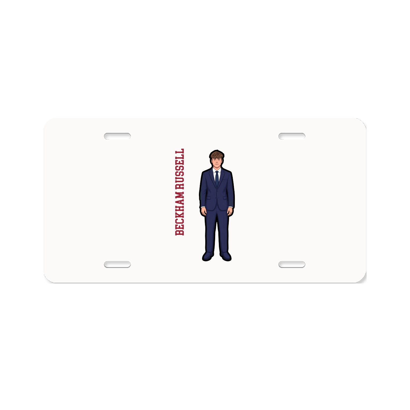 License Plate — Name Vertical in Classic