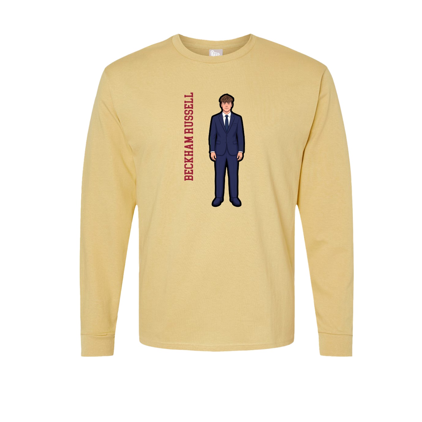 Long Sleeve Tee — Name Vertical in Vegas Gold