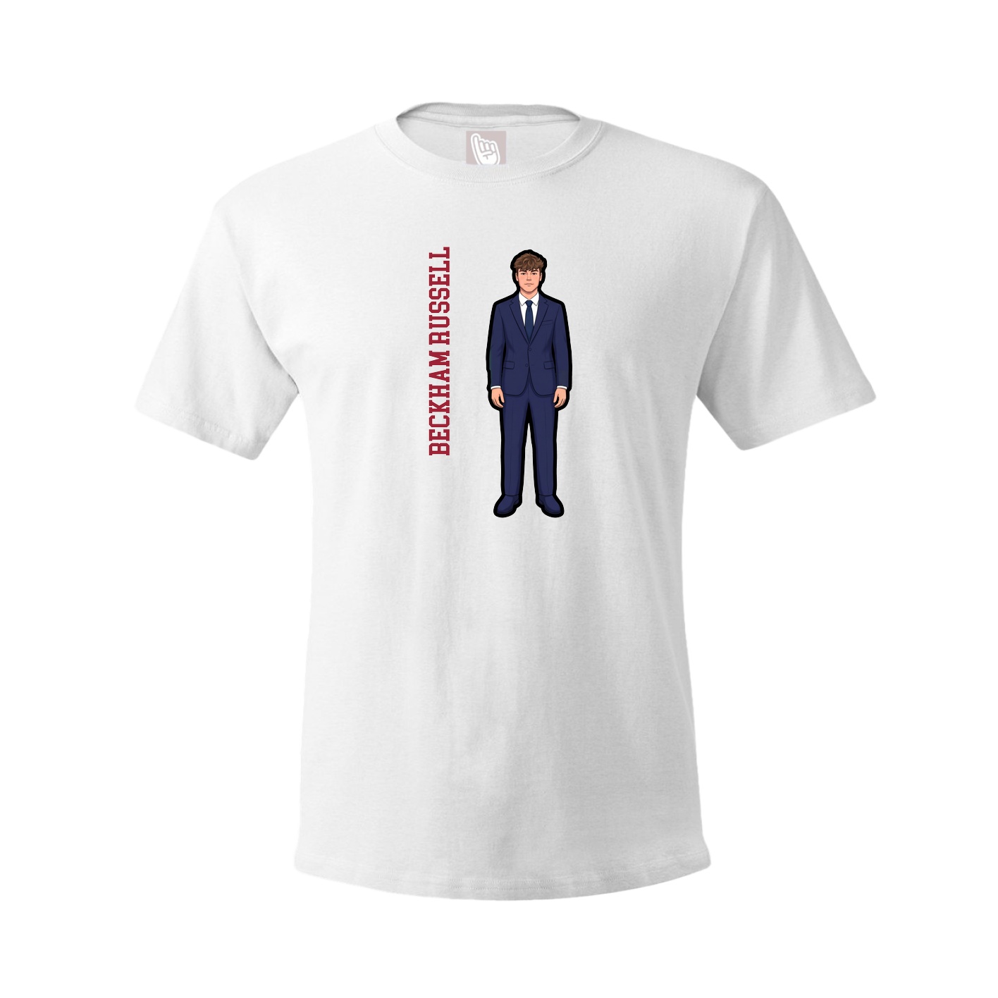 Youth Tee — Name Vertical in White