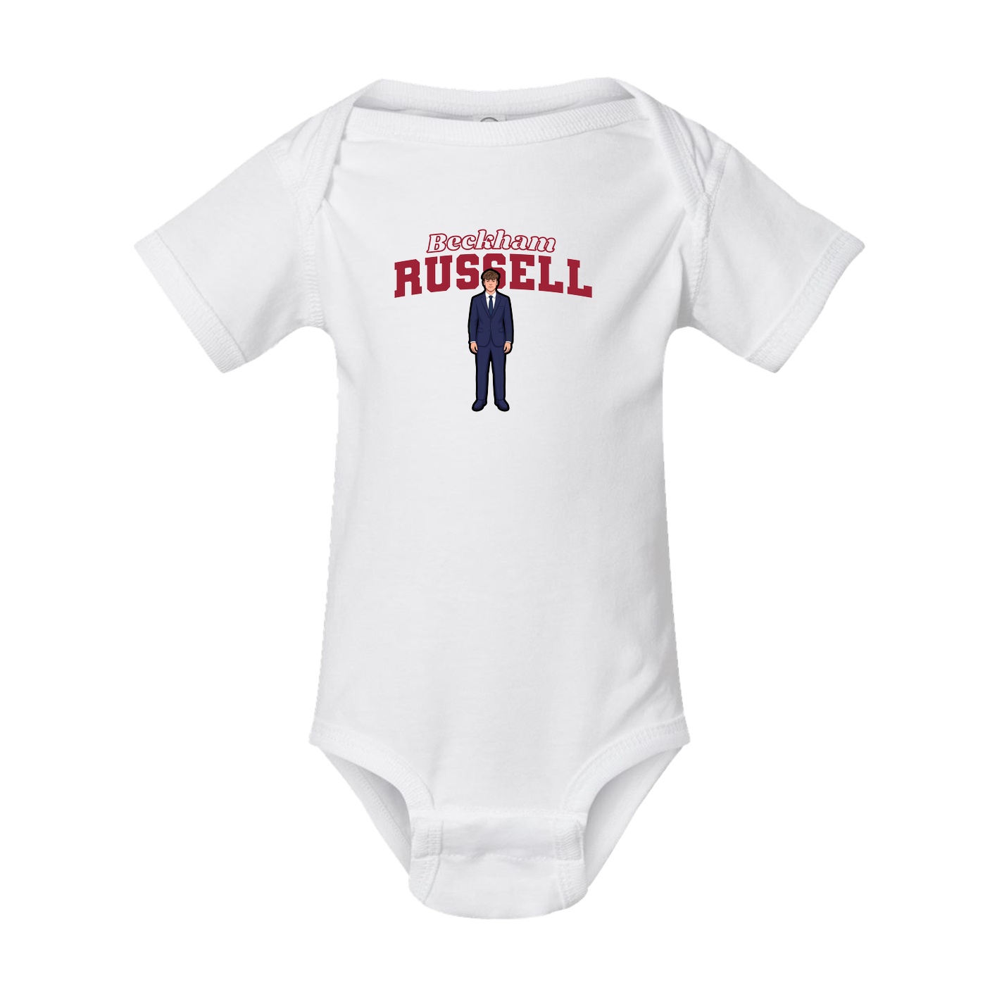 Baby Onesie — Name Arch in White