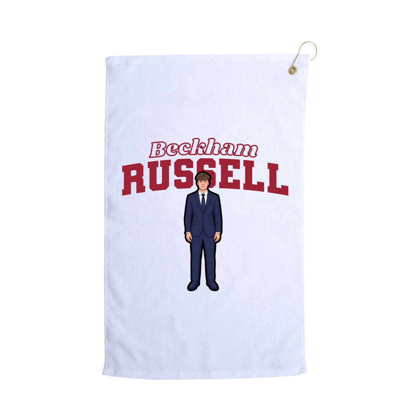 Golf Towel — Name Arch in White