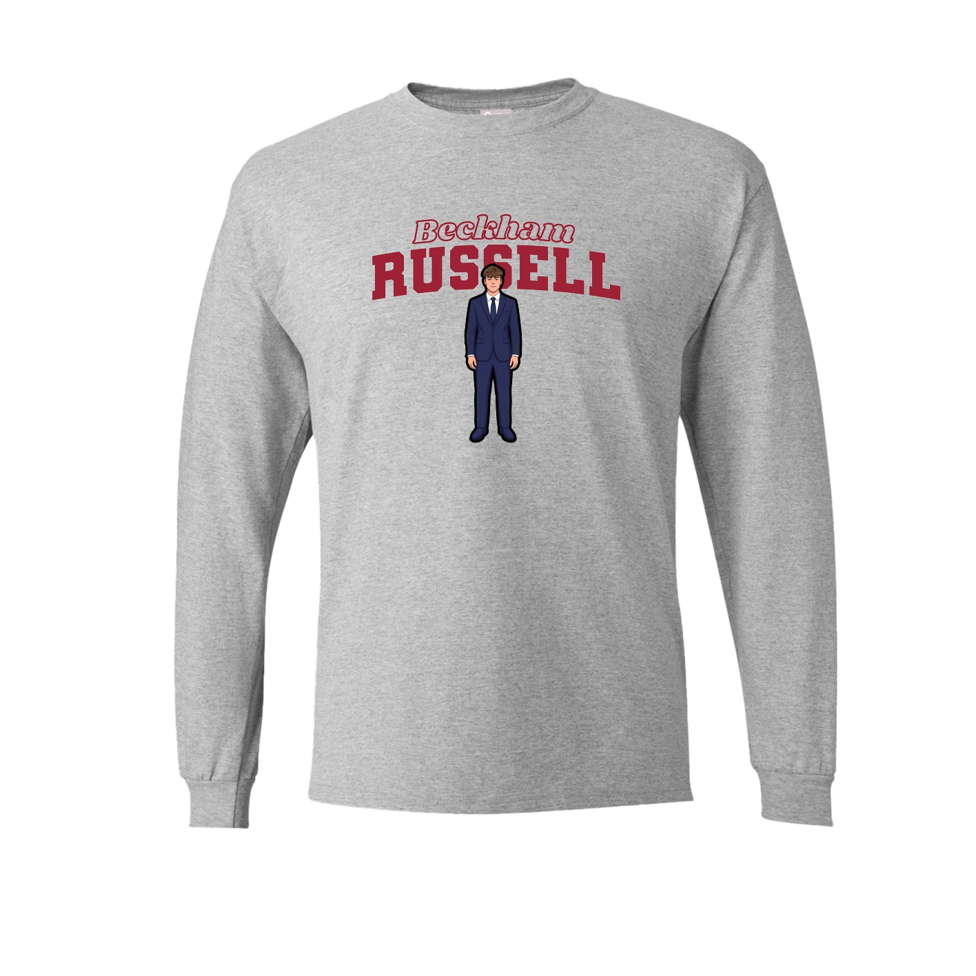 Long Sleeve Tee — Name Arch in Grey
