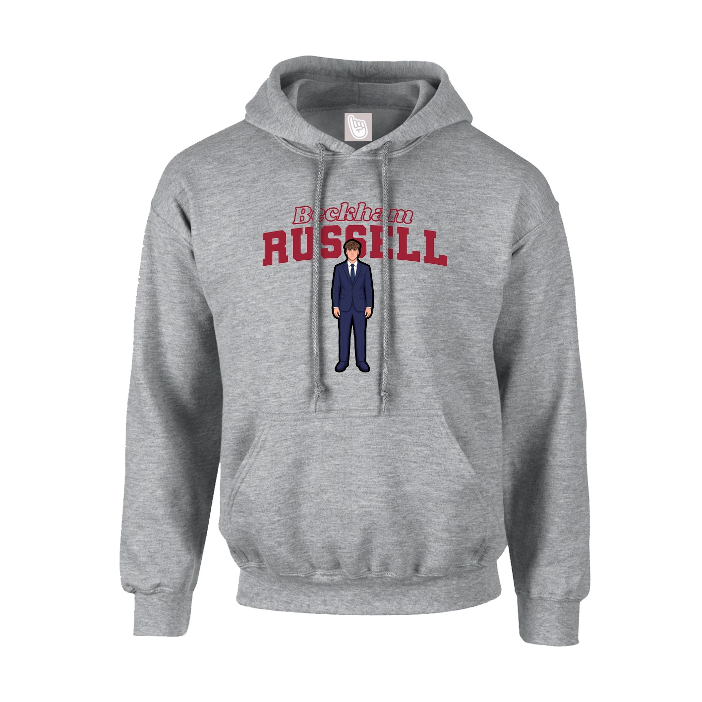 Youth Hoodie — Name Arch in Grey
