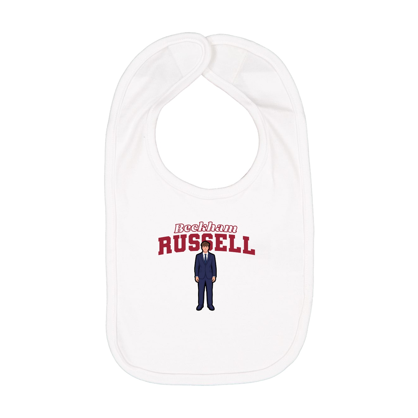 Infant Bib — Name Arch in White