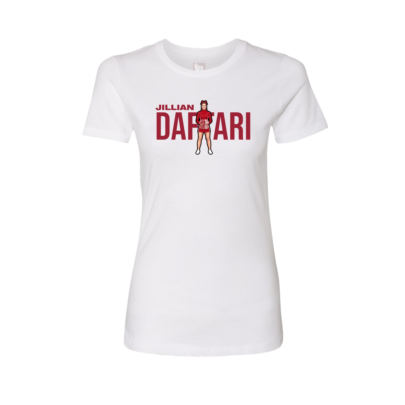Fitted Women's Tee — Player Name in White