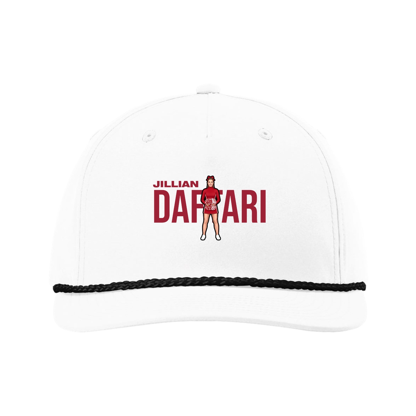Five-Panel Classic Rope Cap — Player Name in White