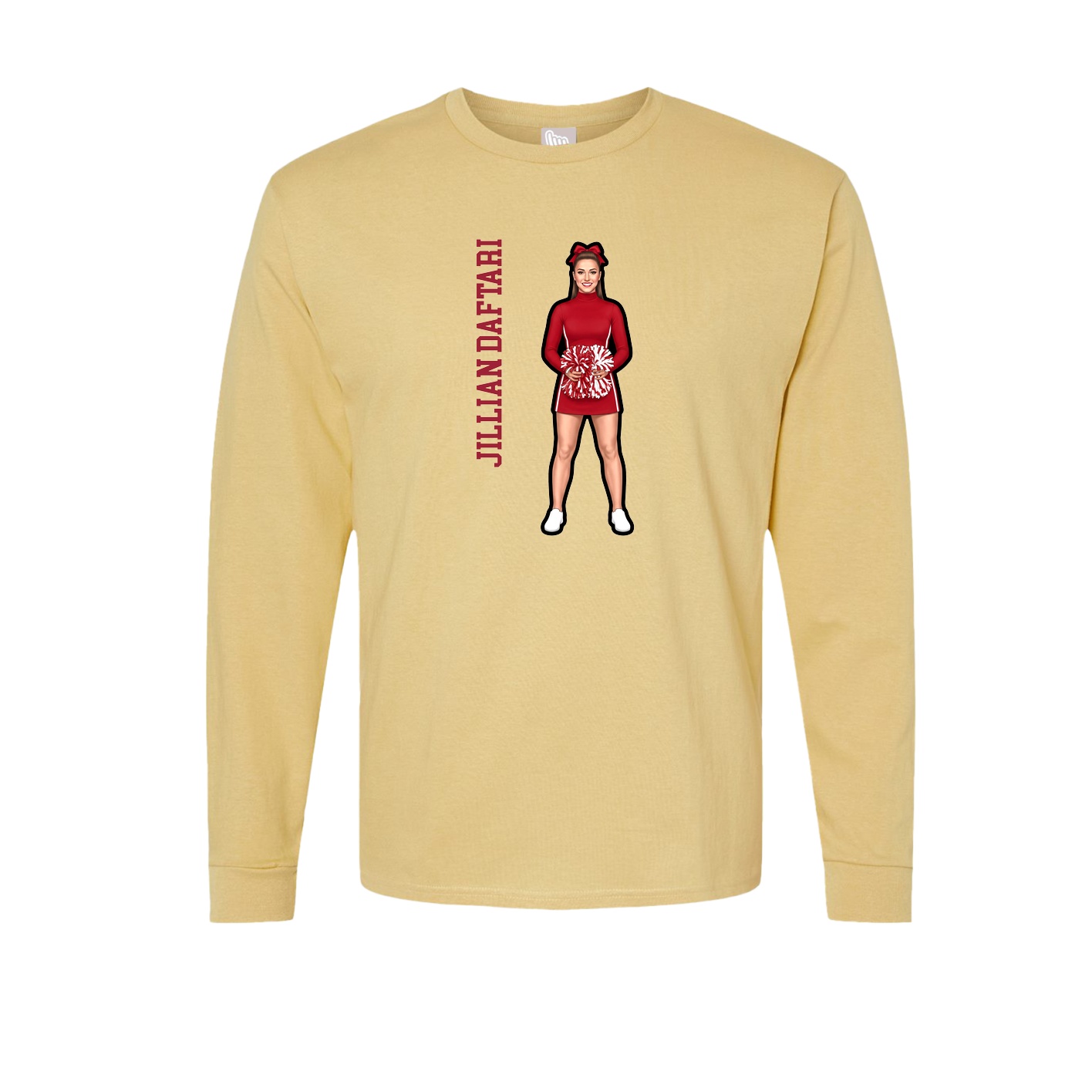 Long Sleeve Tee — Name Vertical in Vegas Gold