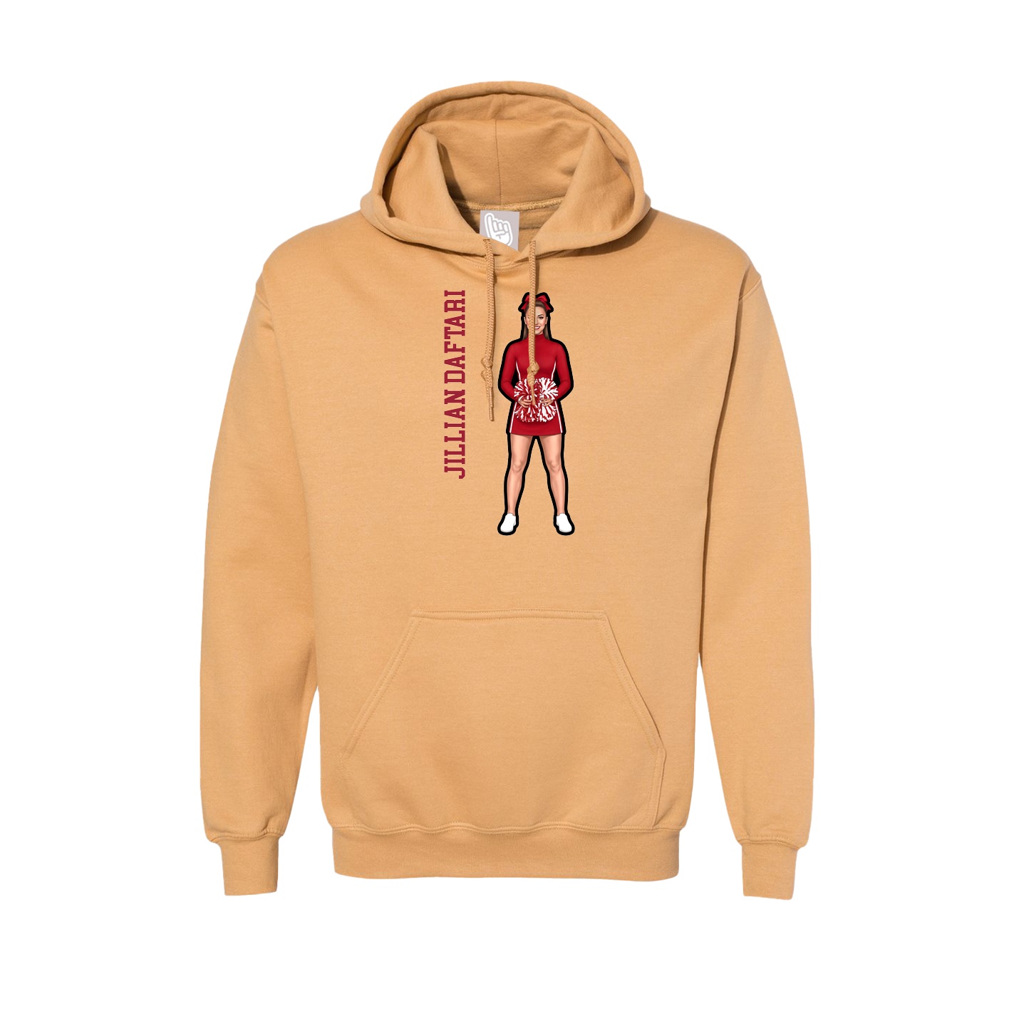 Hoodie — Name Vertical in Vegas Gold