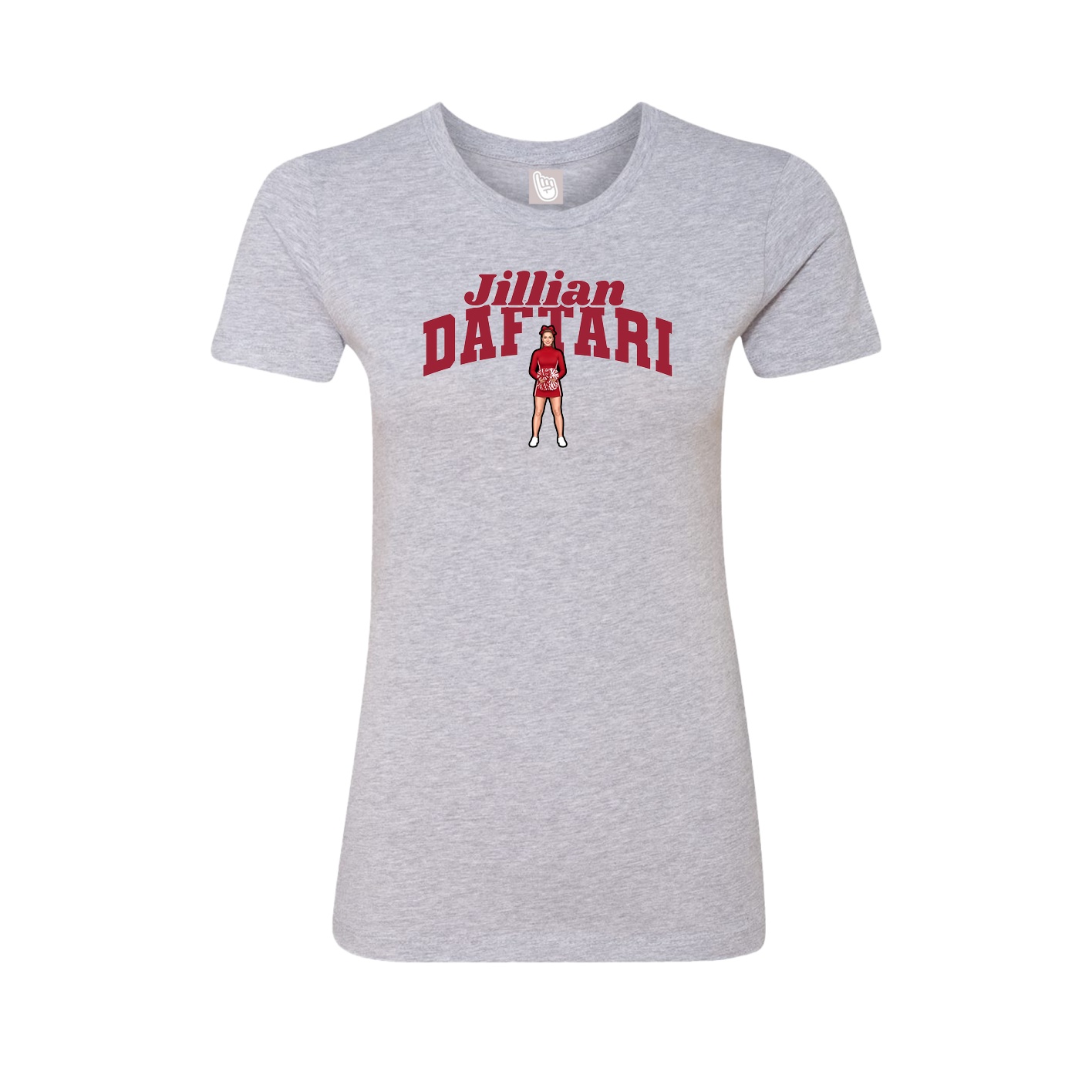 Fitted Women's Tee — Signature Arch in Grey