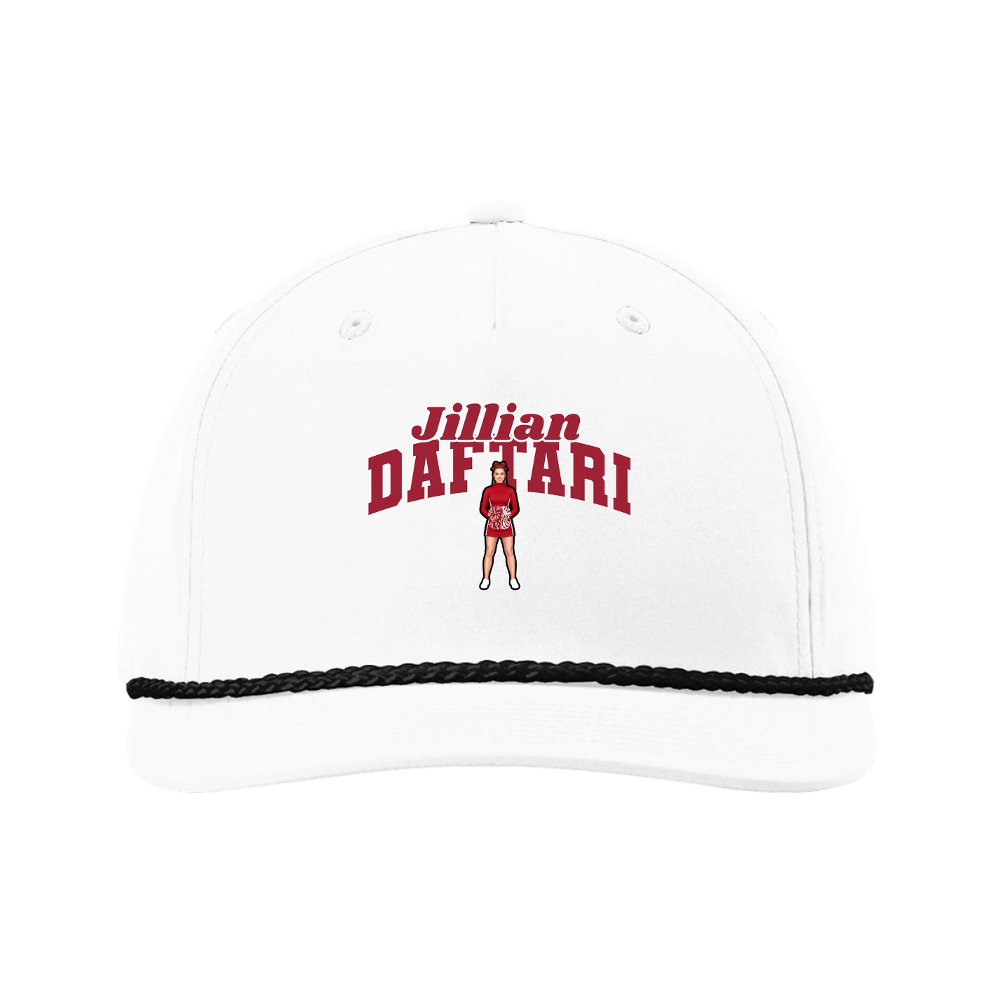Five-Panel Classic Rope Cap — Signature Arch in White