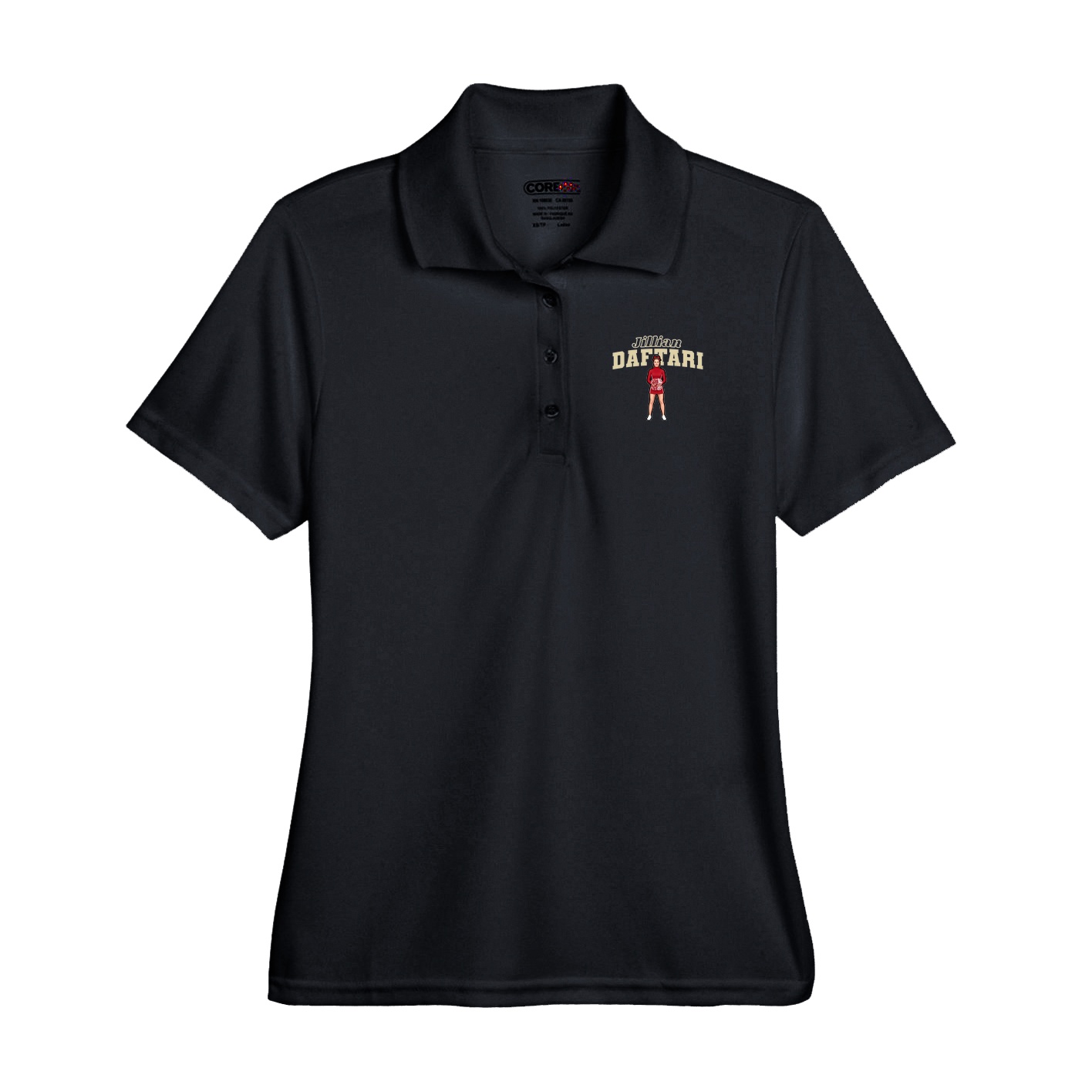Performance Polo — Name Arch in Black