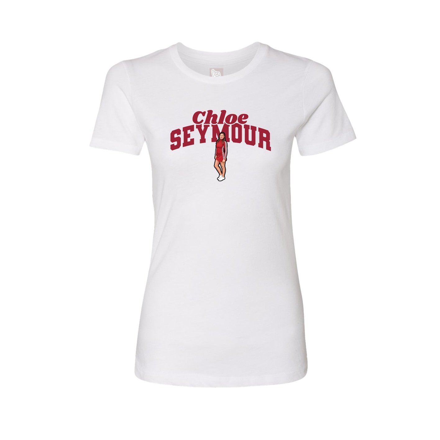 Fitted Women's Tee — Signature Arch in White