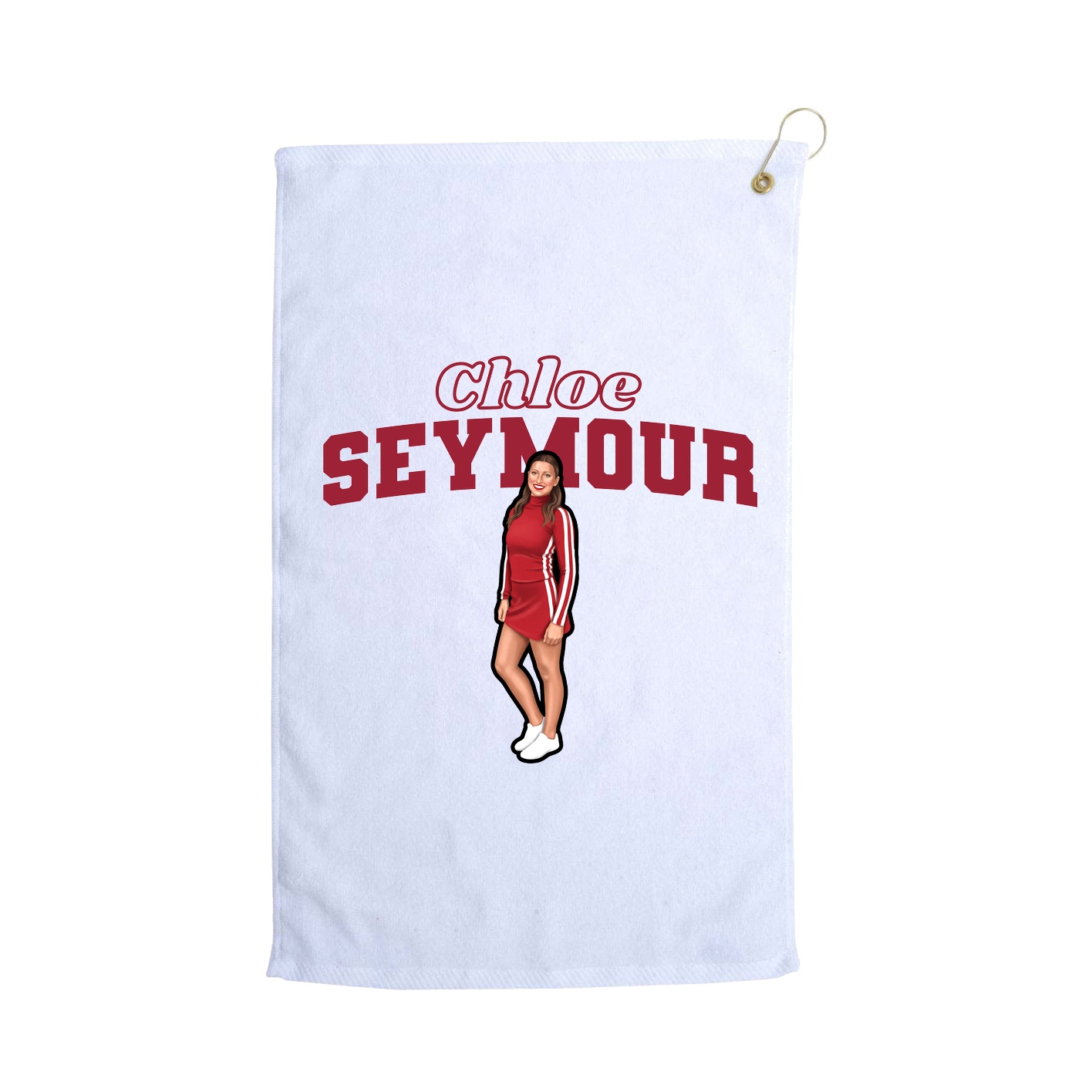 Golf Towel — Name Arch in White