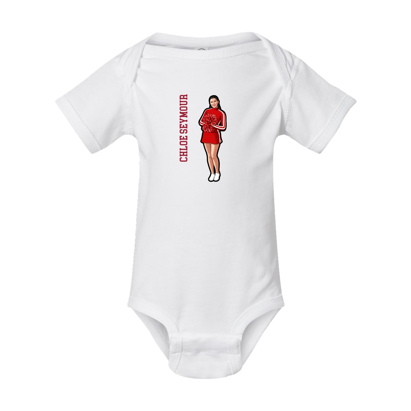 Baby Onesie — Name Vertical in White