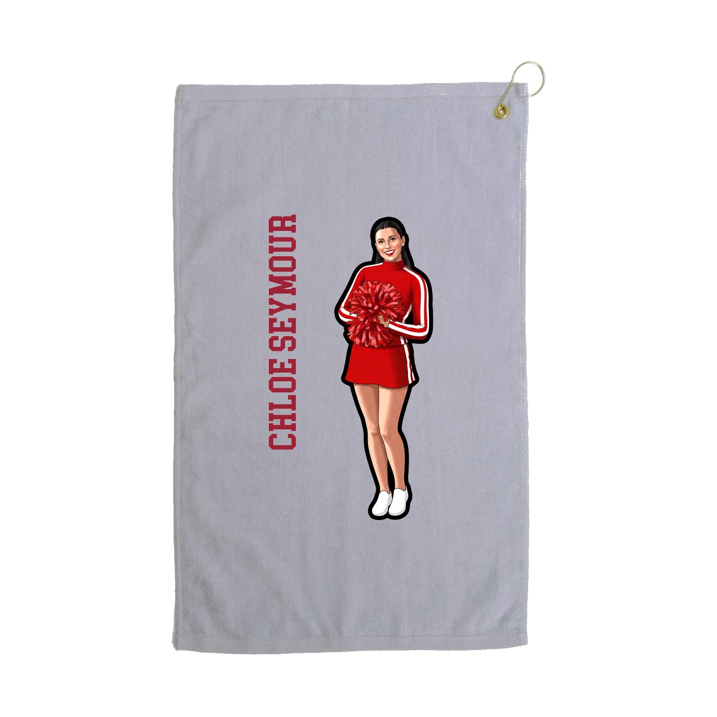 Golf Towel — Name Vertical in Grey
