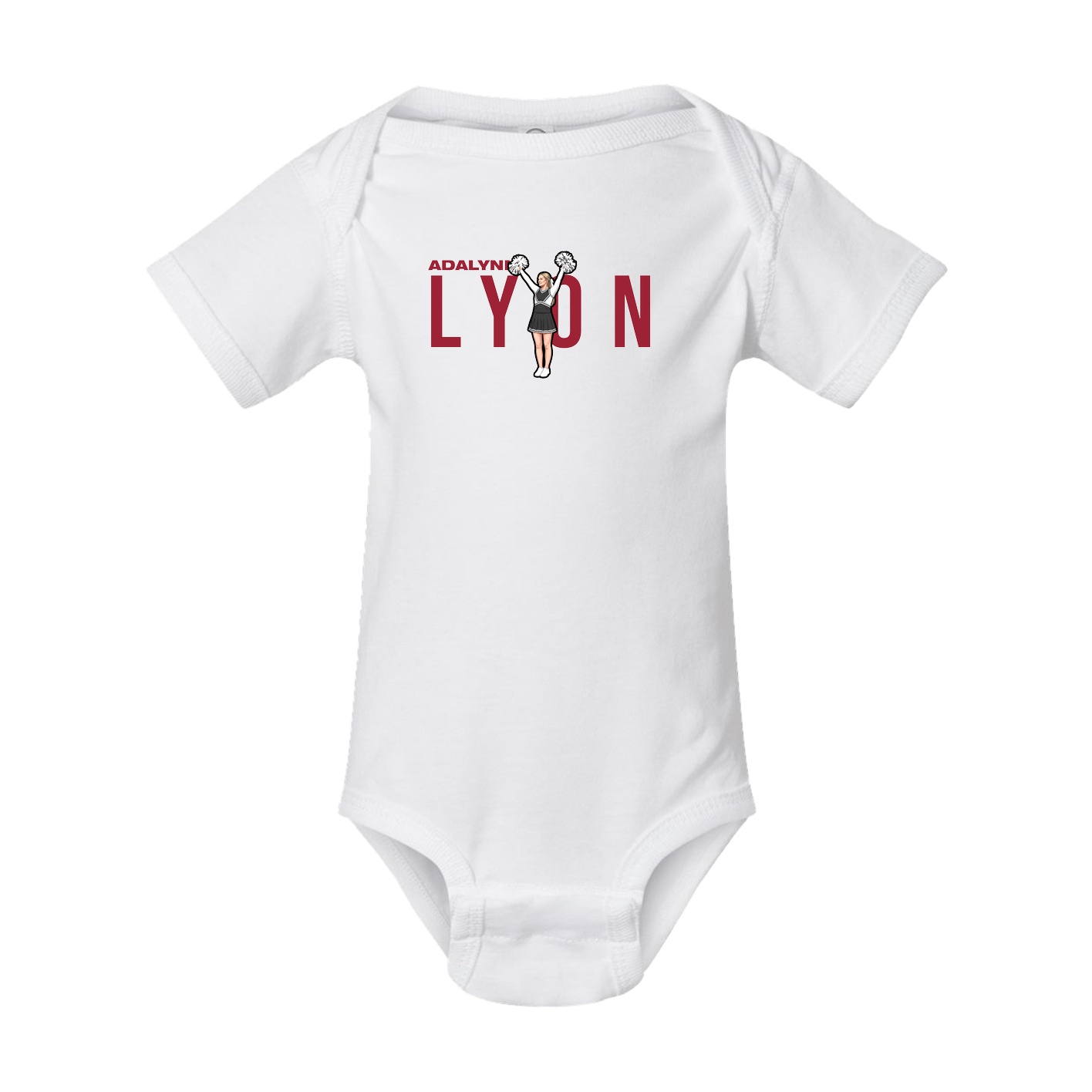 Baby Onesie — Player Name in White