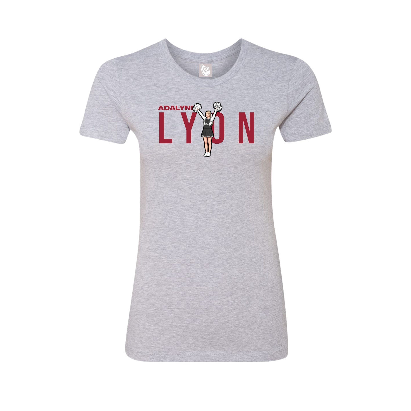 Fitted Women's Tee — Player Name in Grey